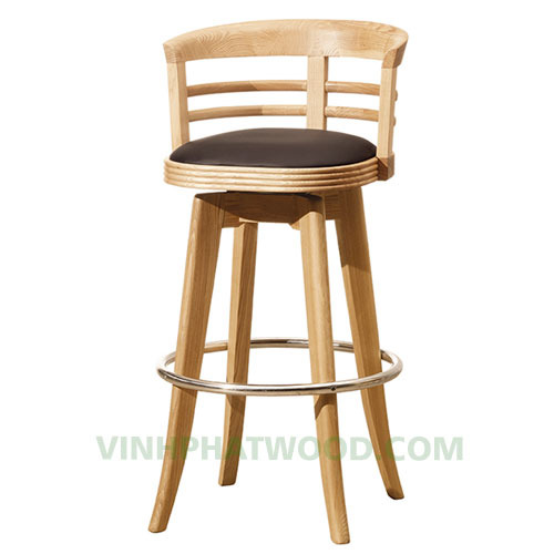 GHẾ BAR GỖ XOAY 360 ĐỘ