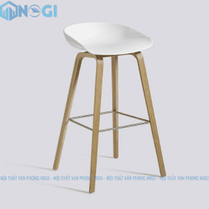 GHẾ BAR MẶT NHỰA CHÂN GỖ CAO CẤP NOGI BAR17