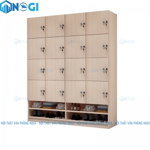 Tủ Locker gỗ 16 ngăn kệ giày LKG4N4-G